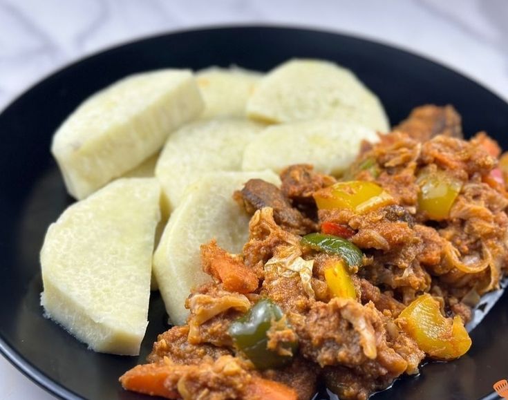 boild yam and corned beef