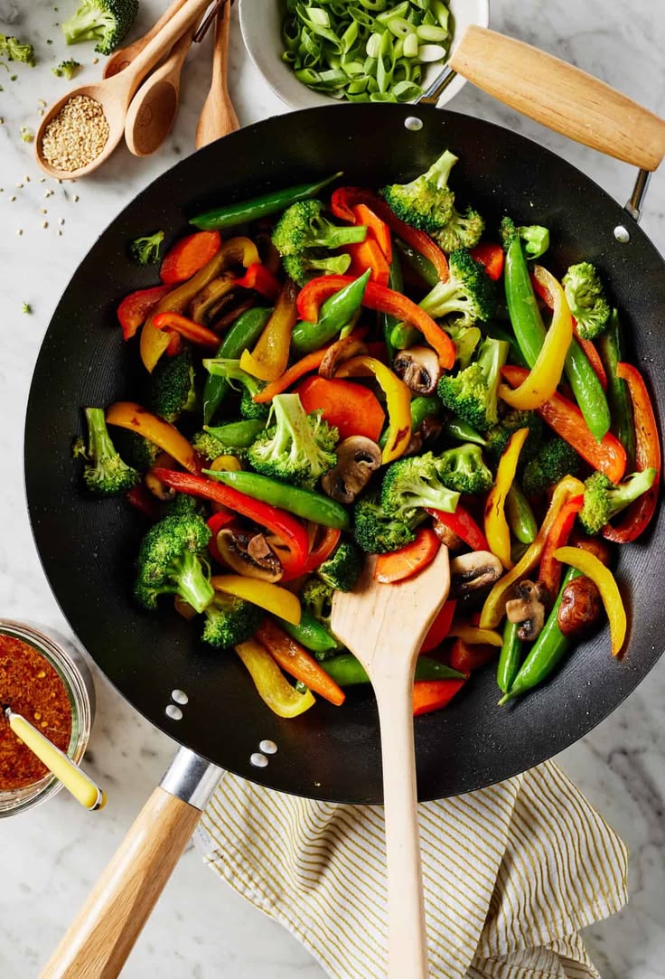 stir fried vegetables and beans